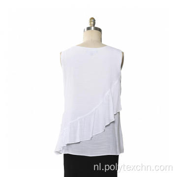 Dames witgewassen slub linnen blouse